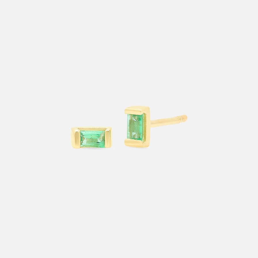 Earrings Eriness | Emerald Baguette Studs