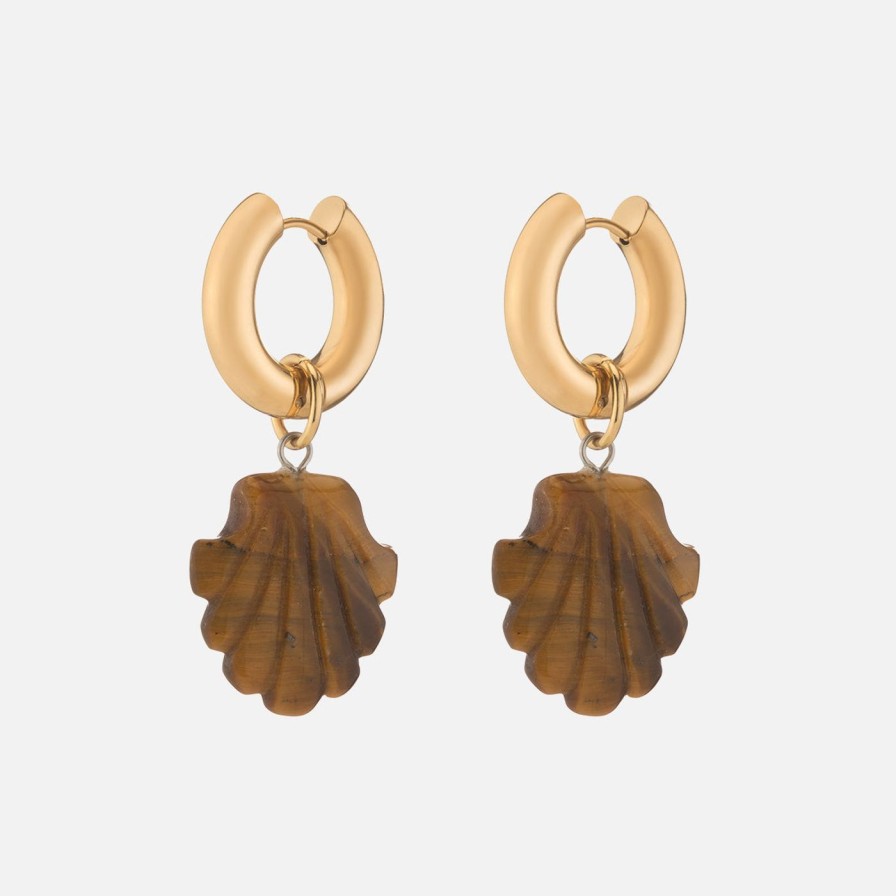 Earrings NOTTE | Shell We Dance Earring, Tigers Eye