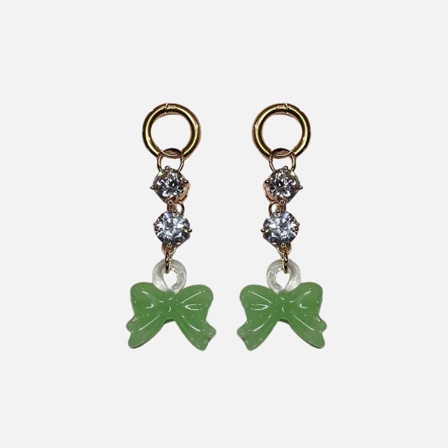 Earrings NOTTE | Midnight Dance Bow-Peep Earrings, Green