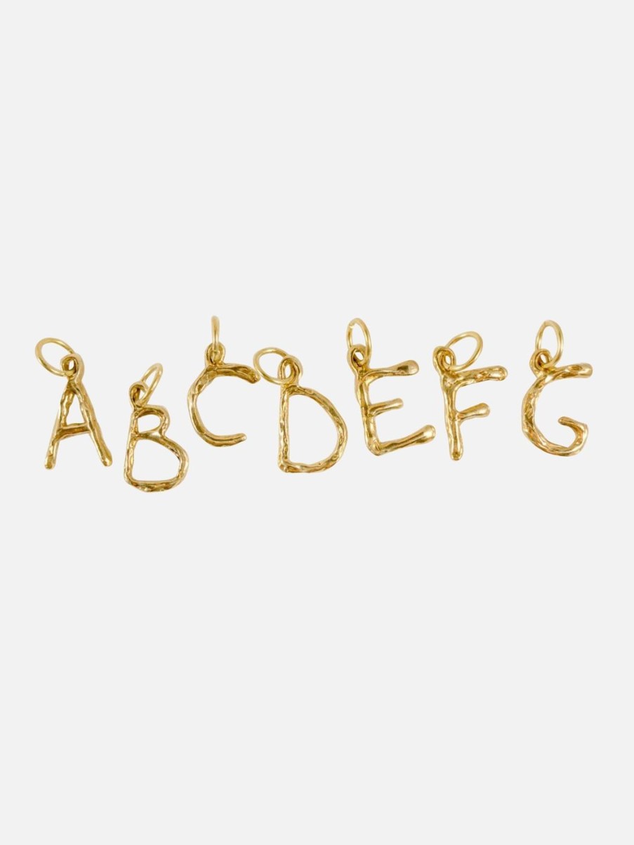 Charms & Pendants Mandy Reid | Letter Charm In Gold 14K Yellow Gold