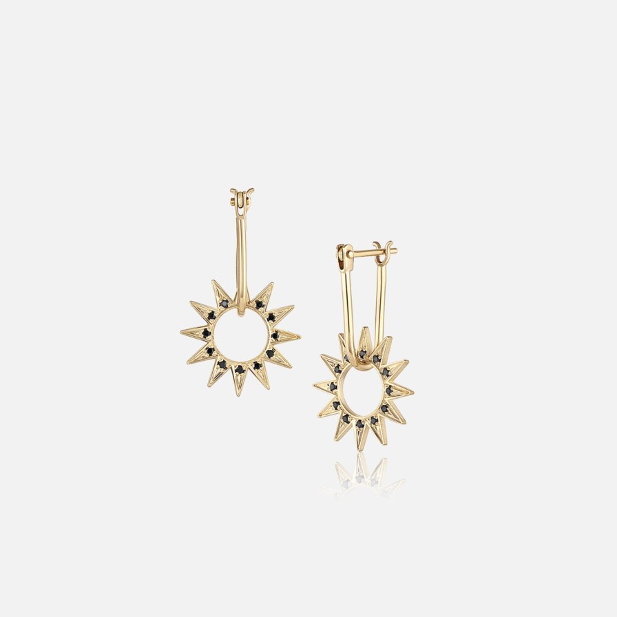 Earrings EMBLM Fine Jewelry | Eclipse Pave Mini Spur Earring 14K Yellow Gold