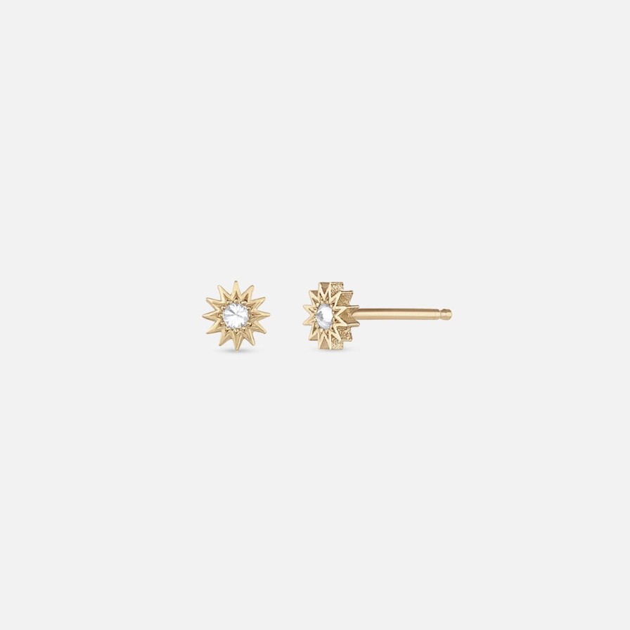 Earrings EMBLM Fine Jewelry | Inverted Diamond Mini Spur Stud 14K Yellow Gold