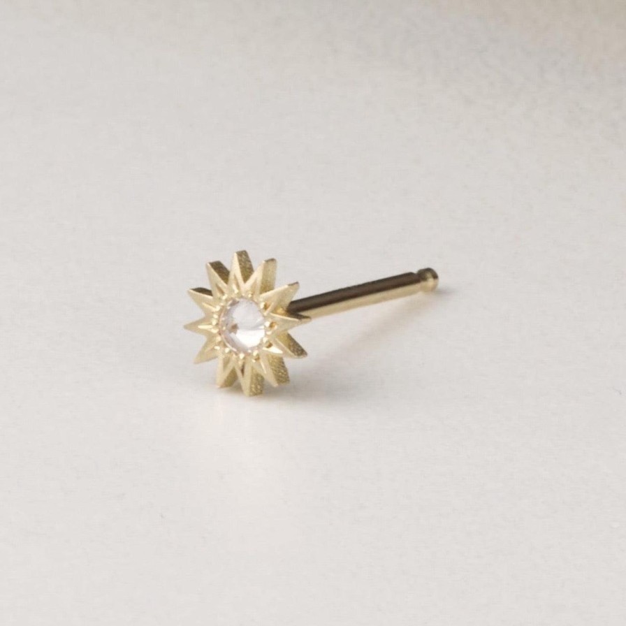 Earrings EMBLM Fine Jewelry | Inverted Diamond Mini Spur Stud 14K Yellow Gold