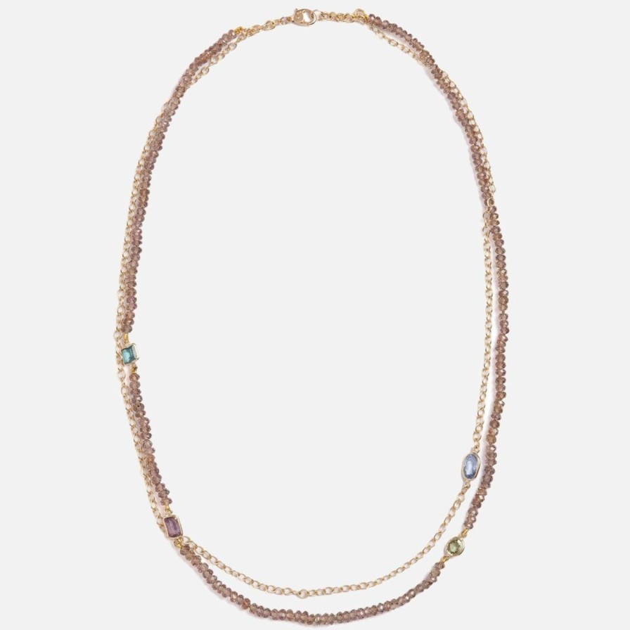 Necklaces Objet-a | The Blue Hour Double, Champagne Sapphire