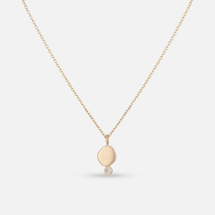 Necklaces A.M. Thorne | Diamond + Hammered Granule Necklace