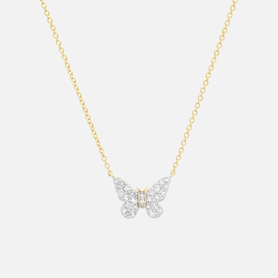 Necklaces Eriness | Mini Diamond Butterfly Necklace