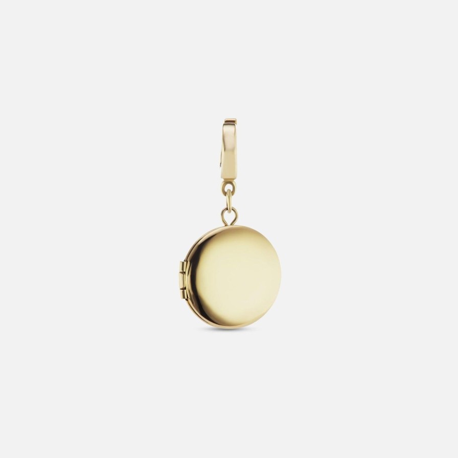 Charms & Pendants The Gild | The Gold Circle Locket Charm Yellow Gold