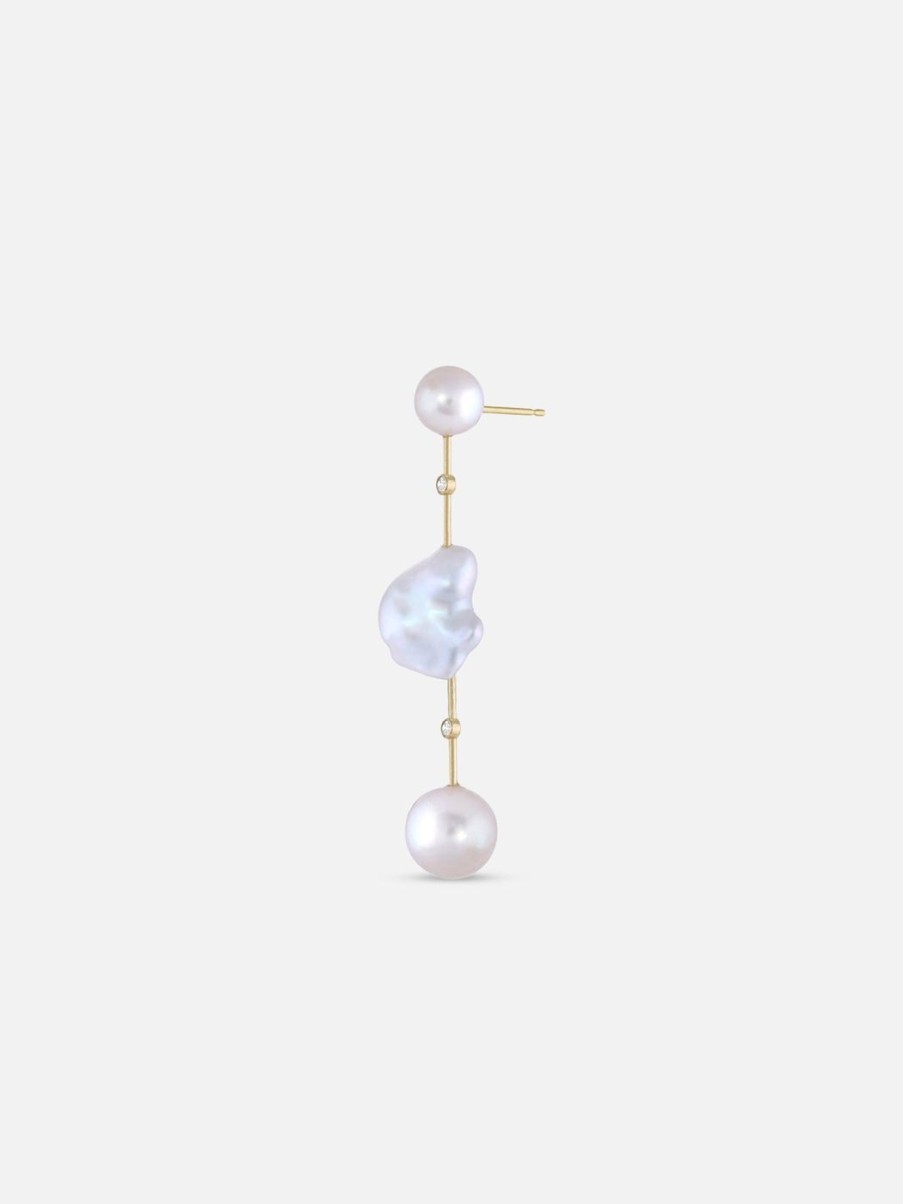 Earrings White/Space | Diamond Round Cloudbar Earrings