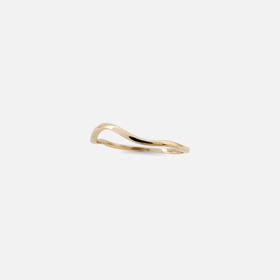 Rings Labulgara | Nalu Plain Wave Band Ring 14K Yellow Gold