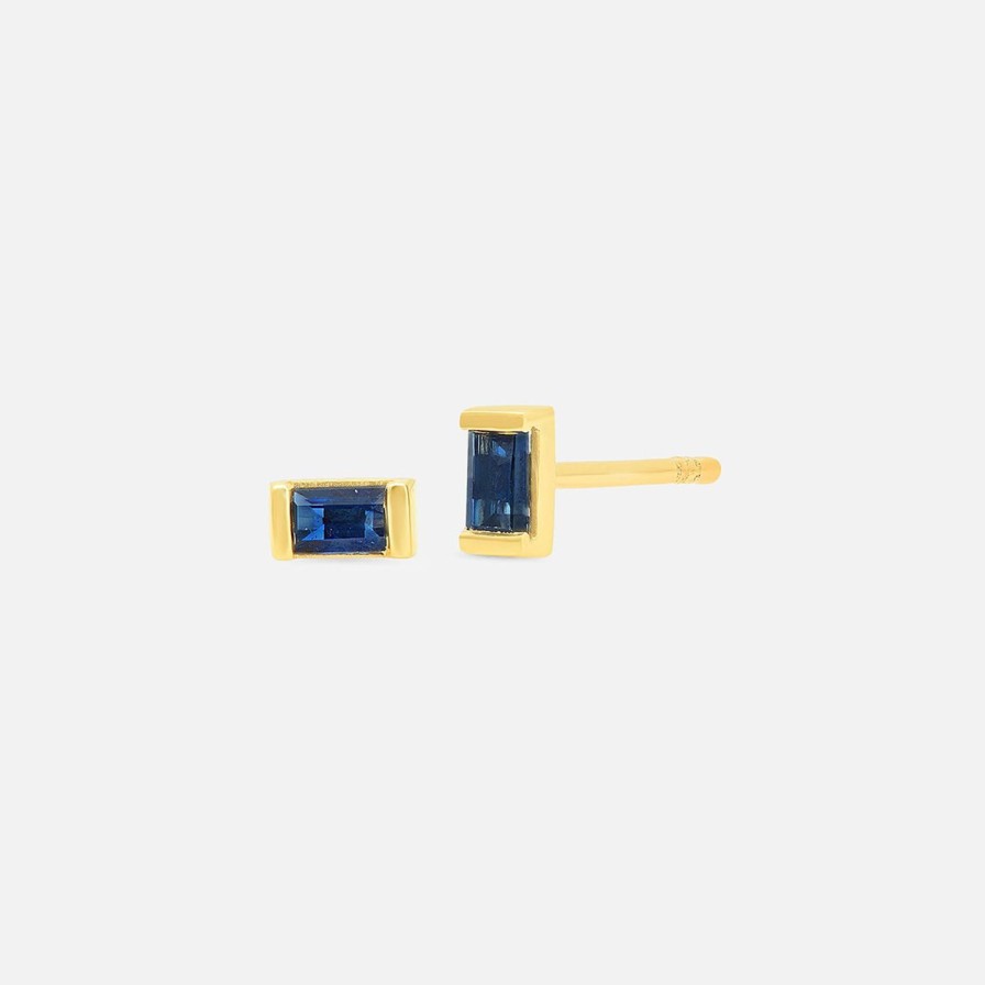 Earrings Eriness | Blue Sapphire Baguette Studs