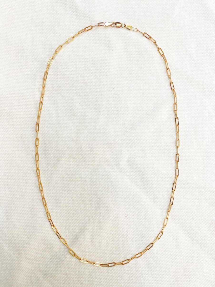 Necklaces Mandy Reid | Paper Clip Chain 14K Yellow Gold