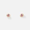 Earrings M. Hisae | Pink Sapphire Pebble Studs 14K Yellow Gold