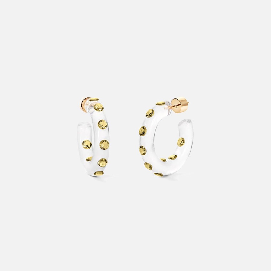 Earrings Sarah Noor | Small Lucid Hoops, Yellow