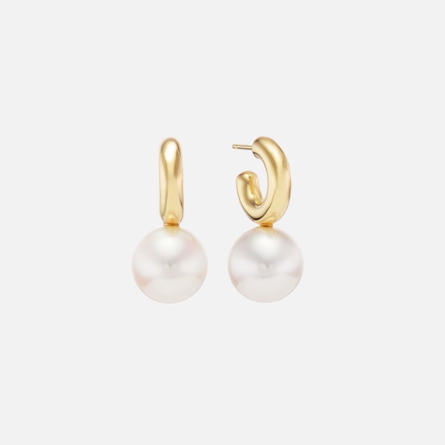 Earrings Akaila Reid | Mini Hoop With Pearl Drop