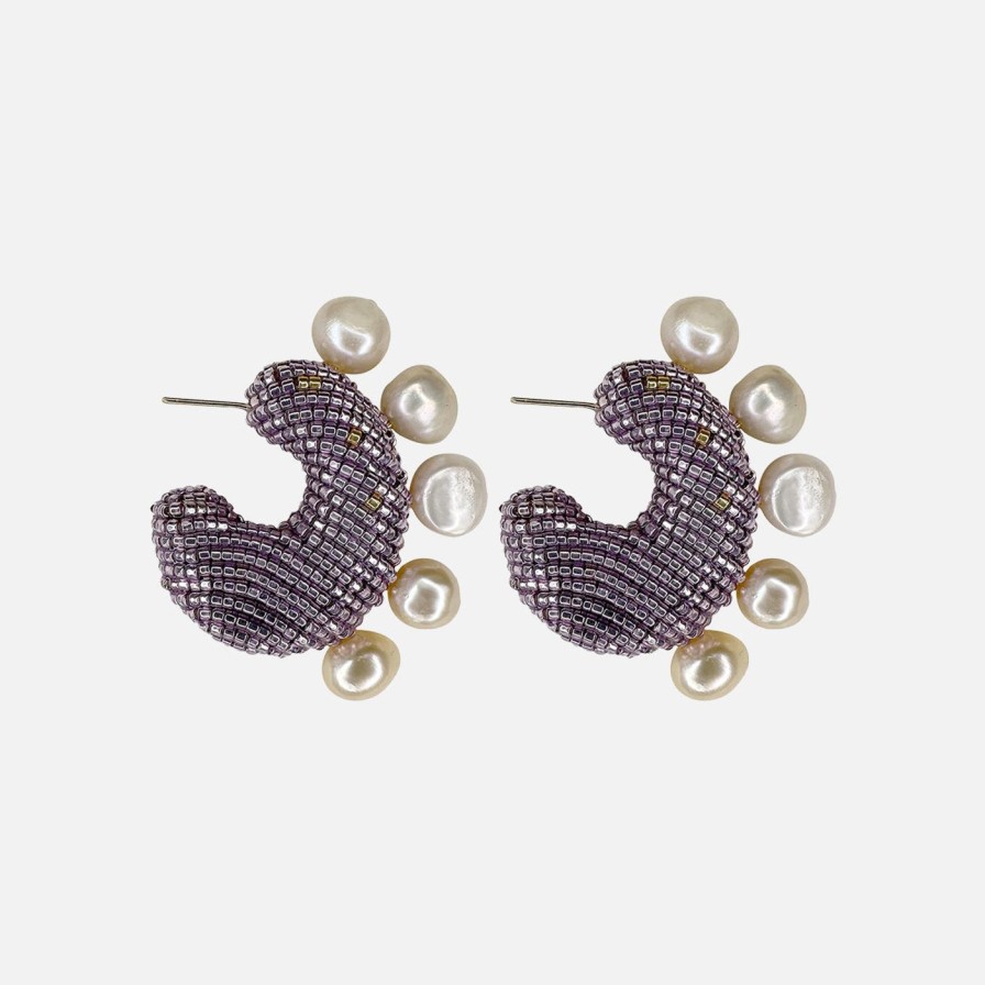 Earrings Susana Vega | Solito Pearled Earrings, Lilac