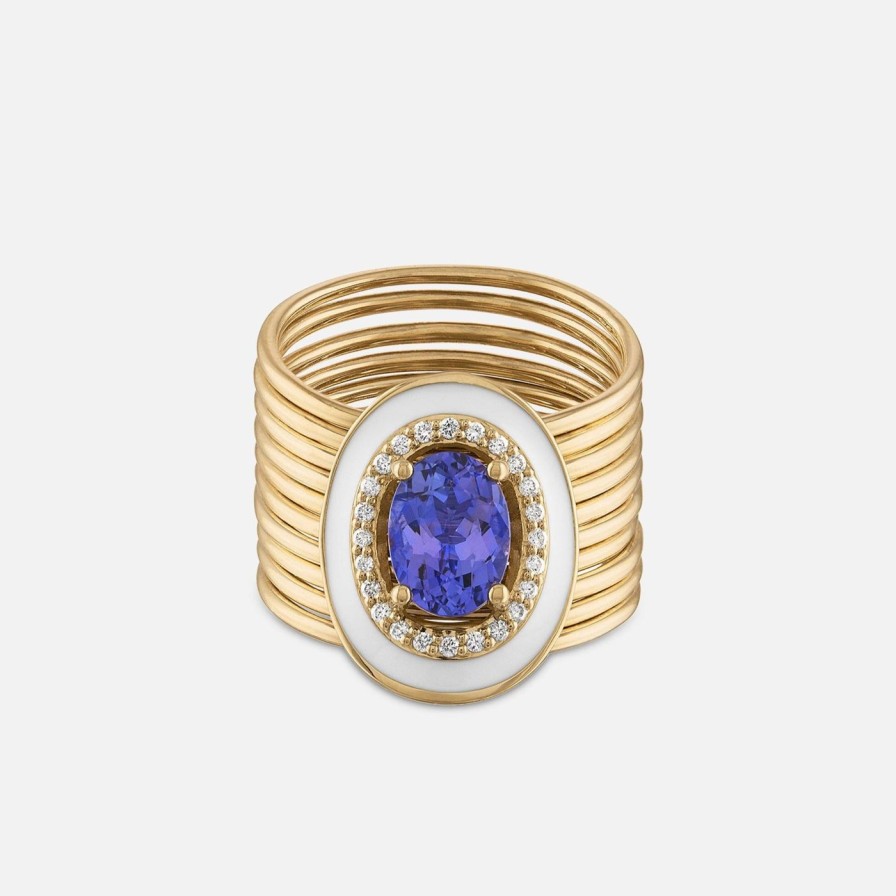 Rings Eden Presley | Oval Tanzanite Diamond Harem Ring