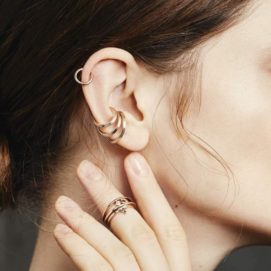 Earrings Hirotaka | Small Dune Round Ear Cuff