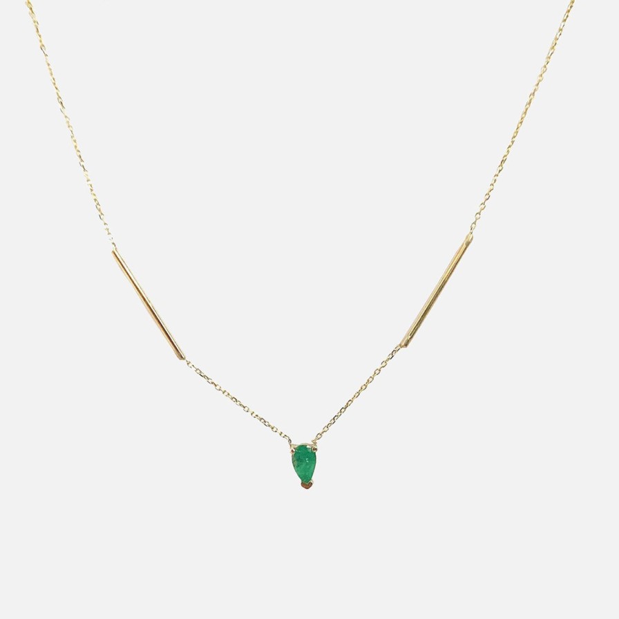 Necklaces Labulgara | Deconstructed Bar Gold Necklace 14K Yellow Gold