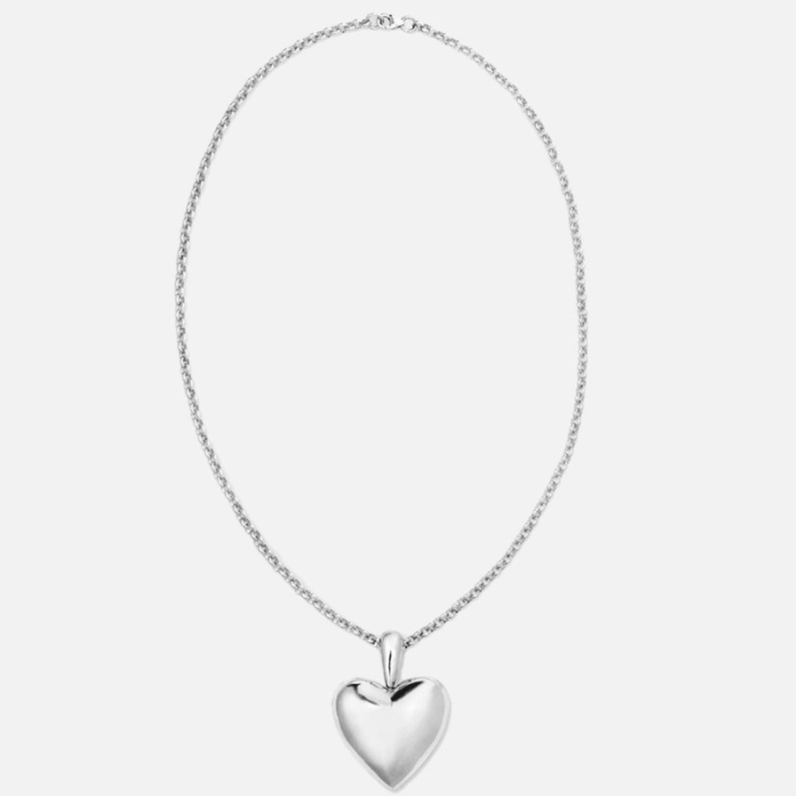 Necklaces Annika Inez | Voluptuous Heart Necklace, Xl Sterling Silver