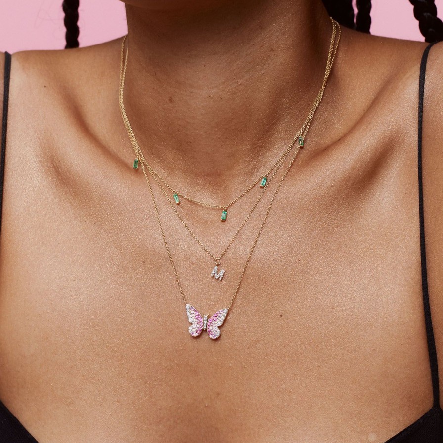 Necklaces Eriness | Diamond Mini Initial Necklace