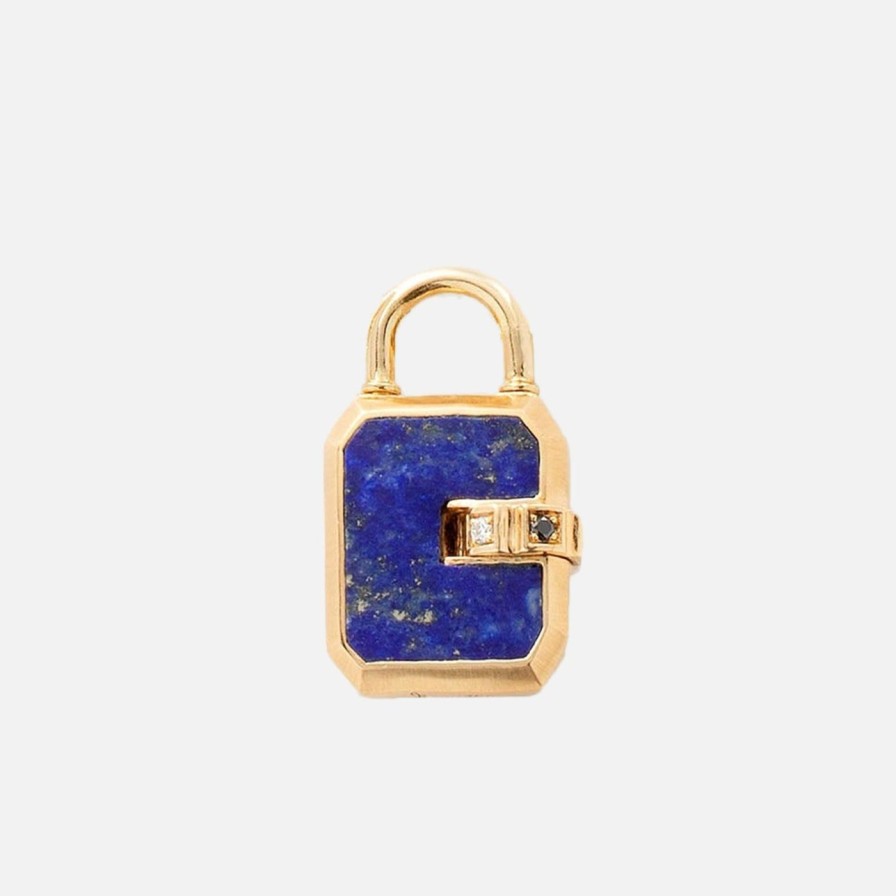 Necklaces James Banks Design | Mini Padlock, Lapis