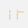 Earrings EF Collection | Diamond Marquise Dangle Stud Earring