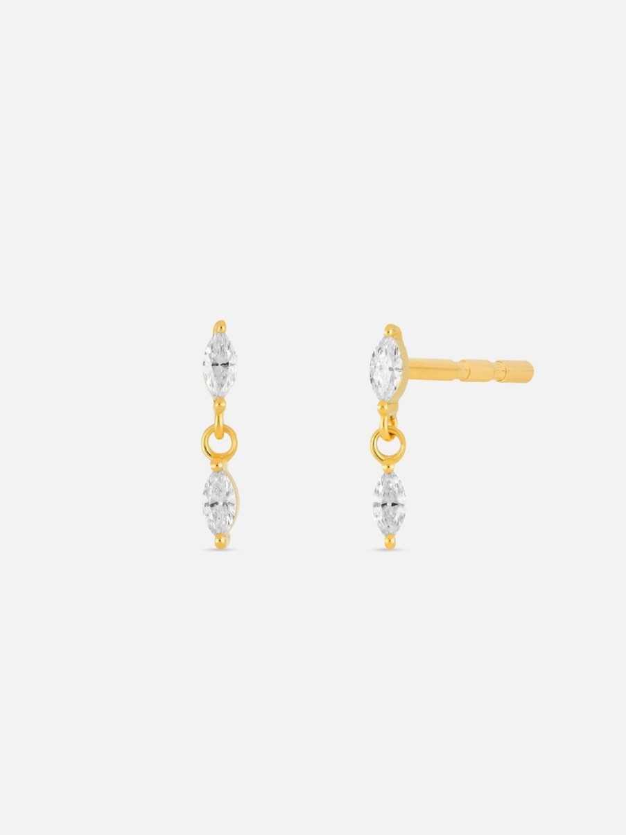 Earrings EF Collection | Diamond Marquise Dangle Stud Earring