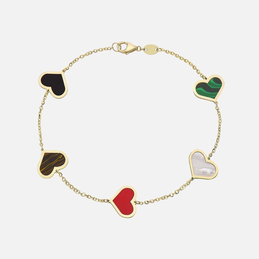 Bracelets Lionheart | Rainbow Inlay Heart Bracelet