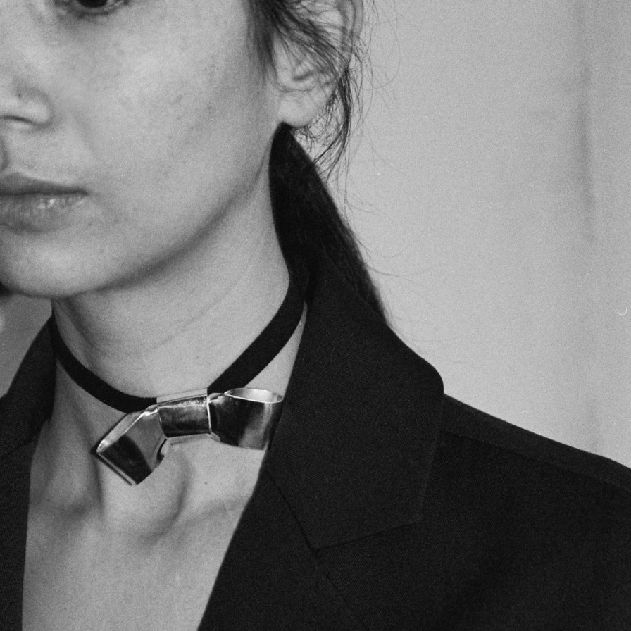 Necklaces Annika Inez | Cravat Necklace, Large Sterling Silver