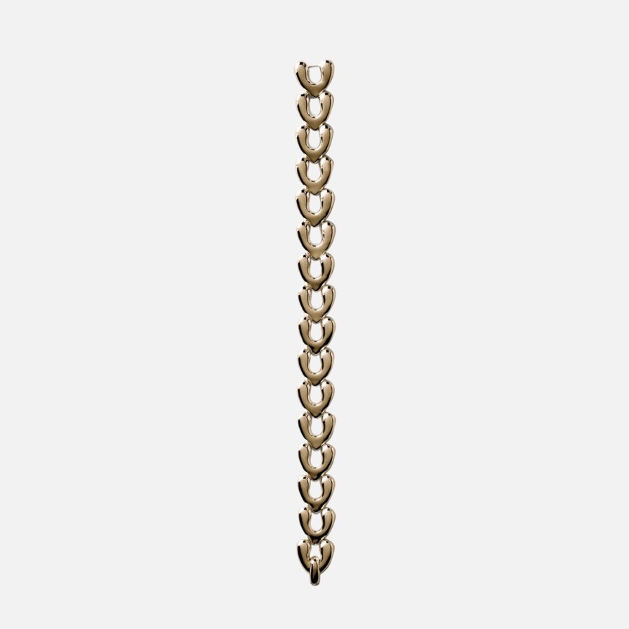 Bracelets Annika Inez | Heart Link Bracelet, Small Gold Plated