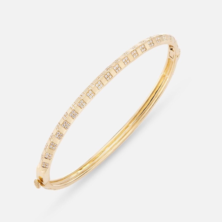 Bracelets Ri Noor | Pinstripe Strength Knife Edge Diamond Bangle Bracelet