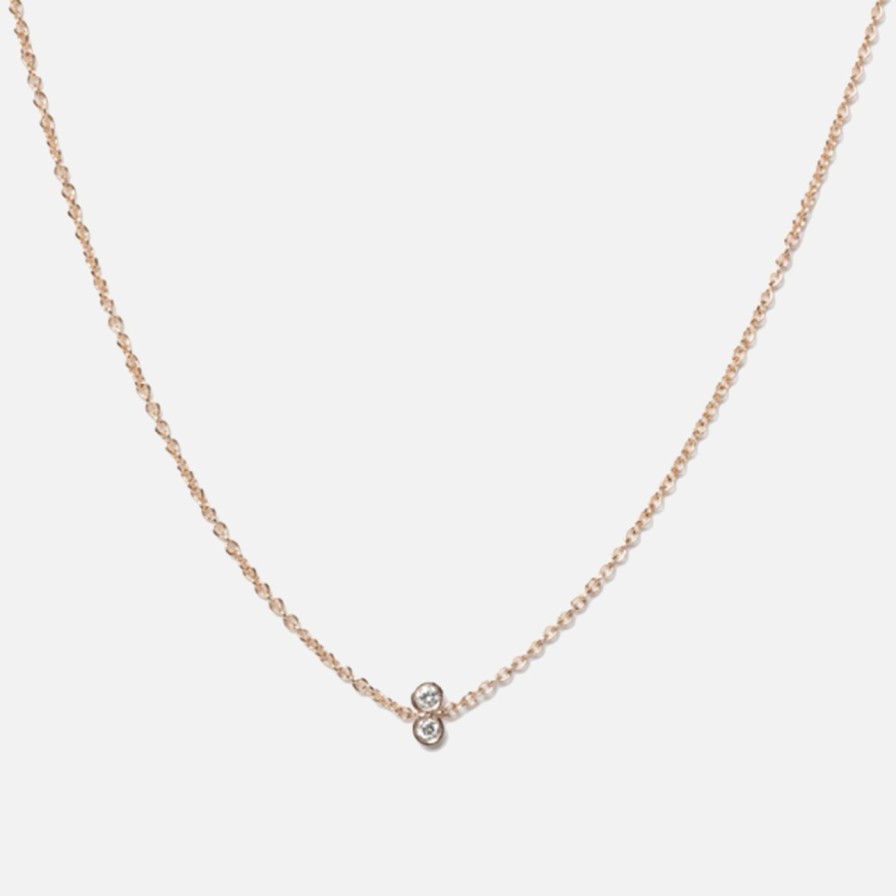 Necklaces A.M. Thorne | Twin Diamond Necklace White Diamond