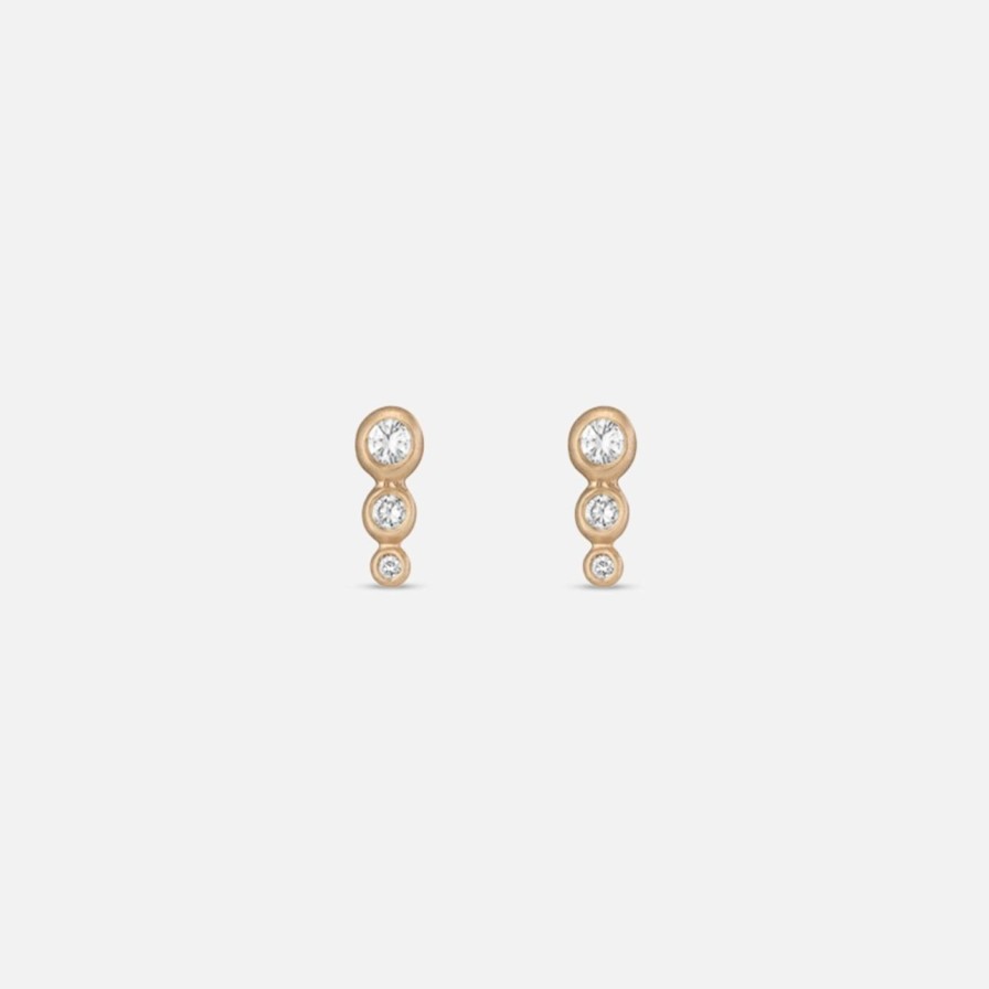 Earrings A.M. Thorne | Graduated Granule + Diamond Studs