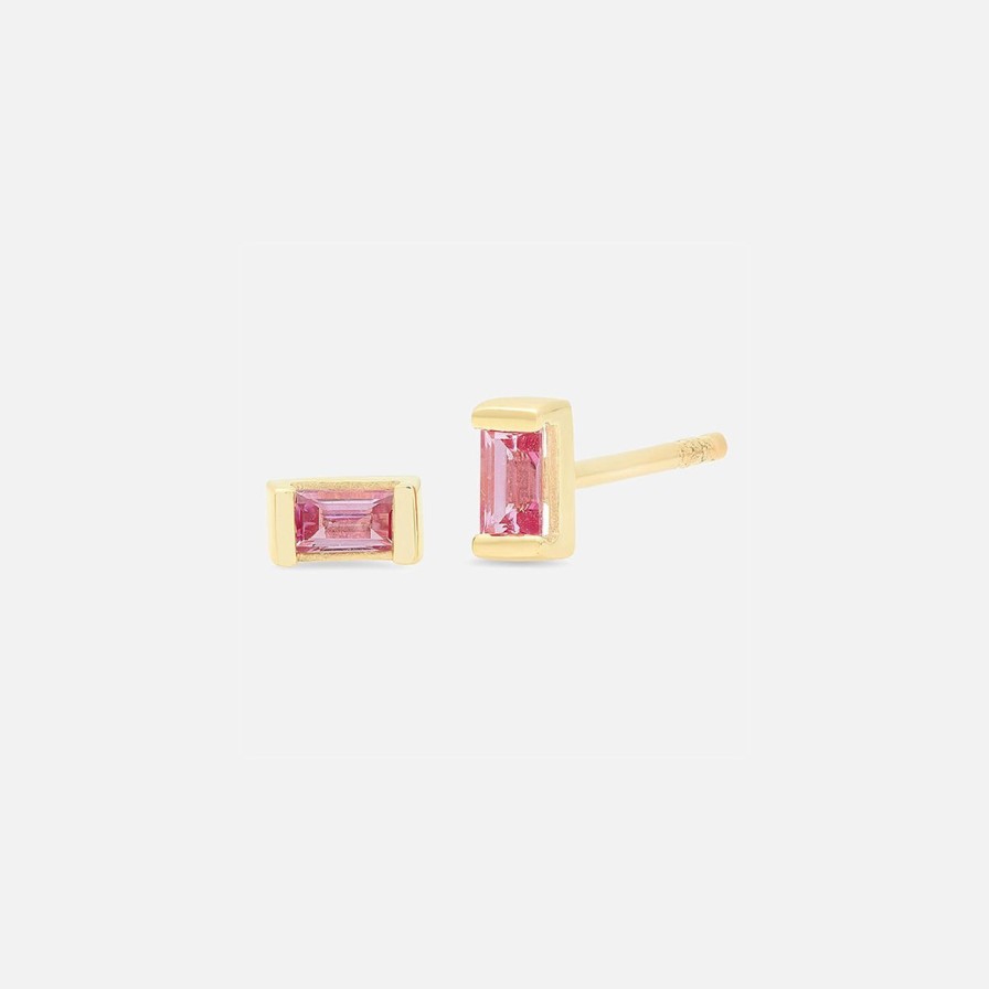 Earrings Eriness | Pink Sapphire Baguette Studs