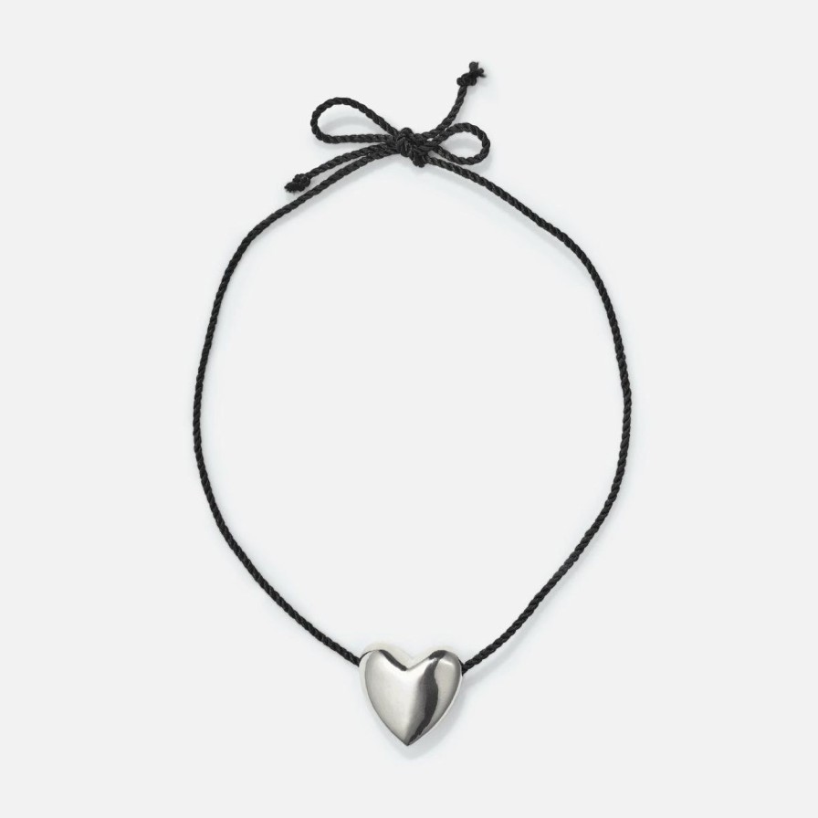 Necklaces Annika Inez | Heart Necklace Large Sterling Silver