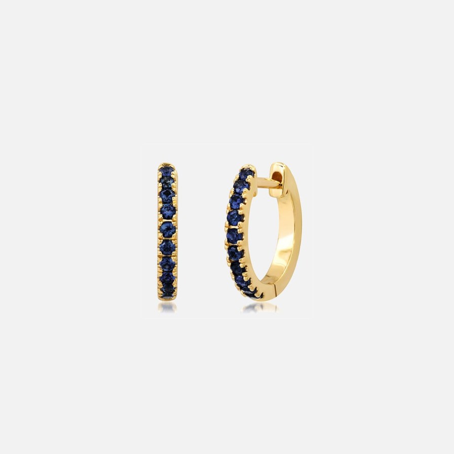 Earrings Eriness | Standard Blue Sapphire Huggies