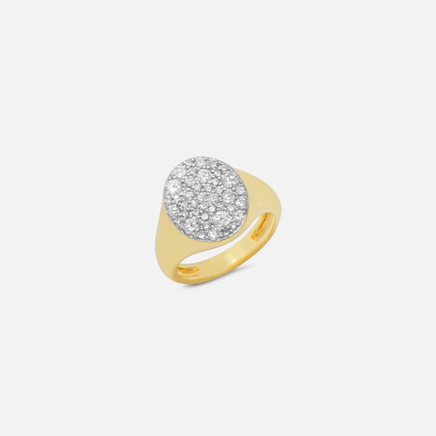 Rings Eriness | Diamond Signet Pinky Ring