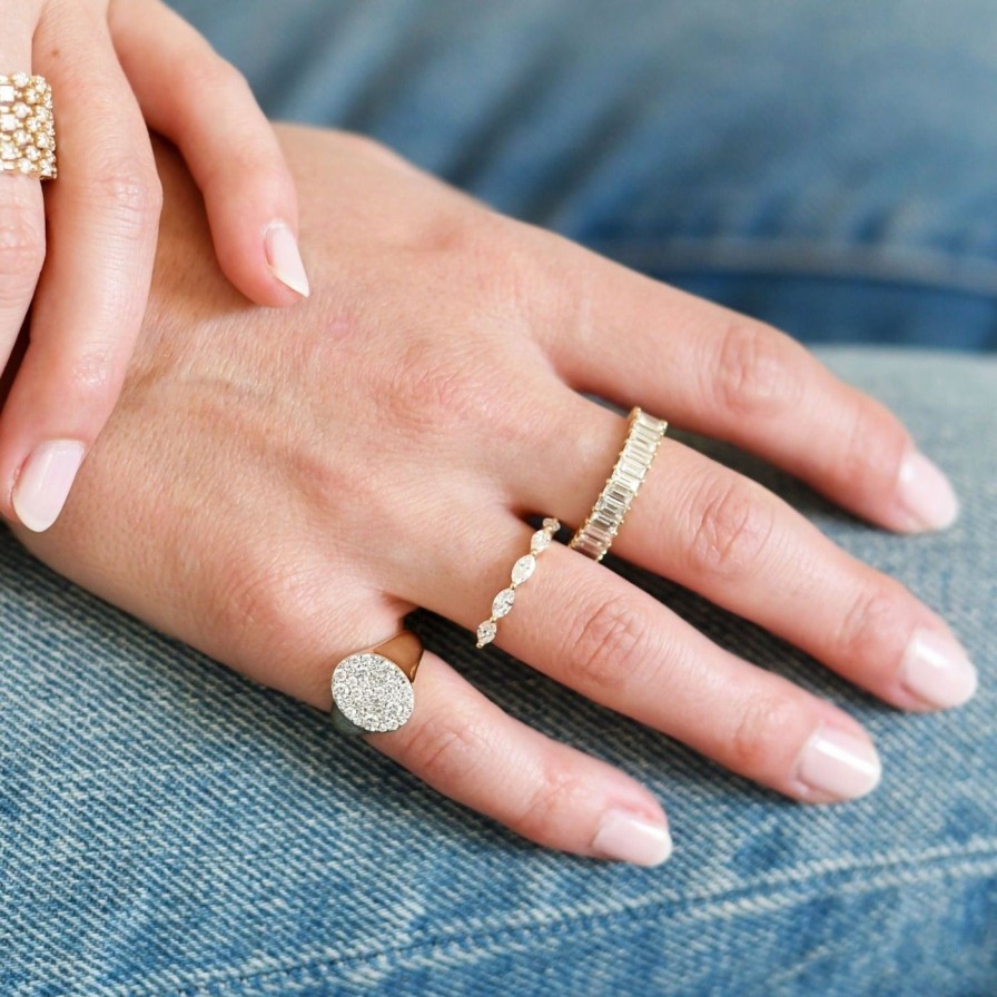 Rings Eriness | Diamond Signet Pinky Ring