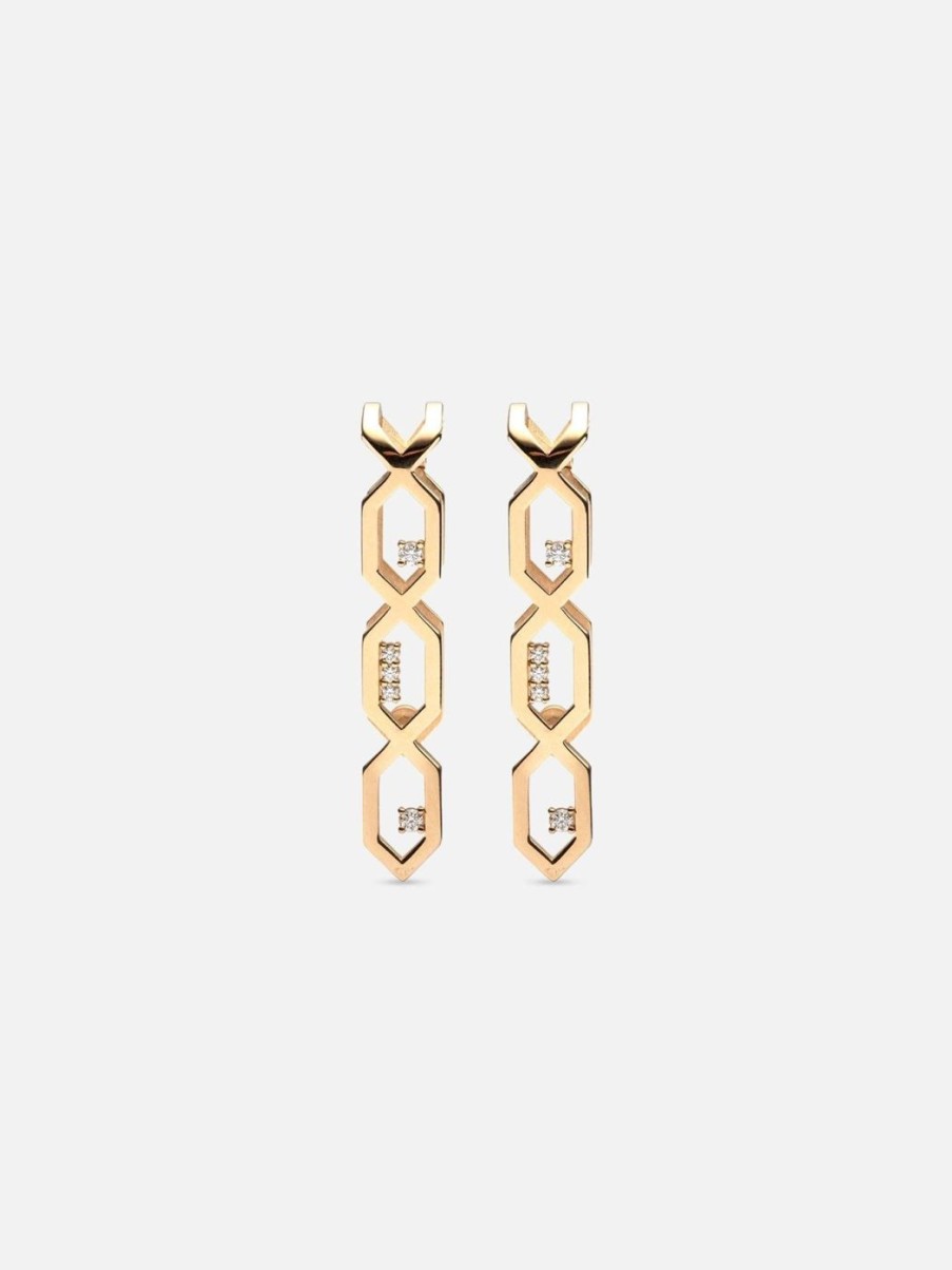 Earrings Noor Shamma | Luz U-Hoop (Diamond) Yellow Gold